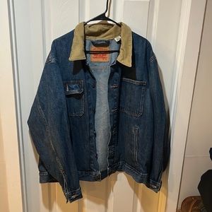 Men’s Denim Jean Jacket Corduroy Collar Levi Size XL